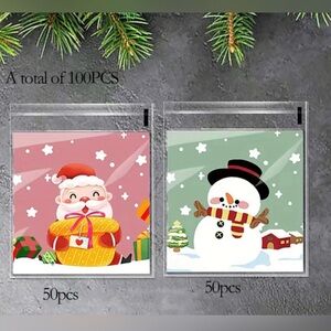 100 Piece Set Sealable Christmas Treat Bags - Boutique